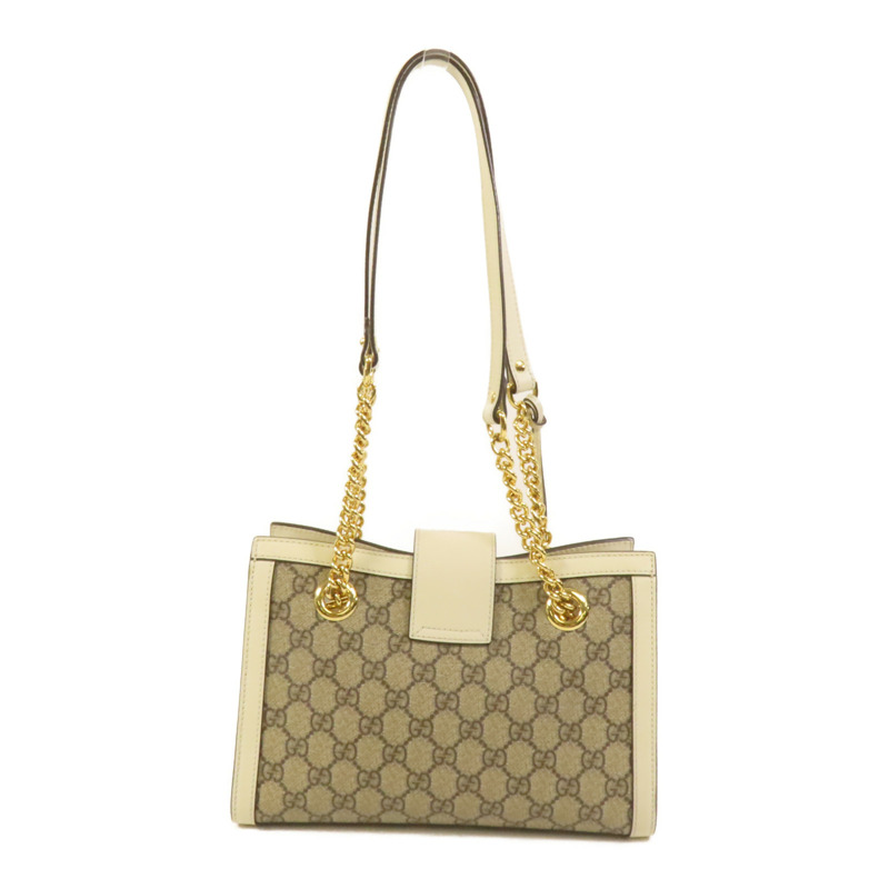 GUCCI 塗層帆布Padlock金扣鏈帶肩背袋-1