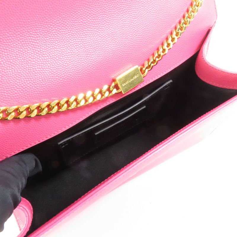 SAINT LAURENT 牛皮皮革Chain Shoulder金扣鏈帶肩背袋-4