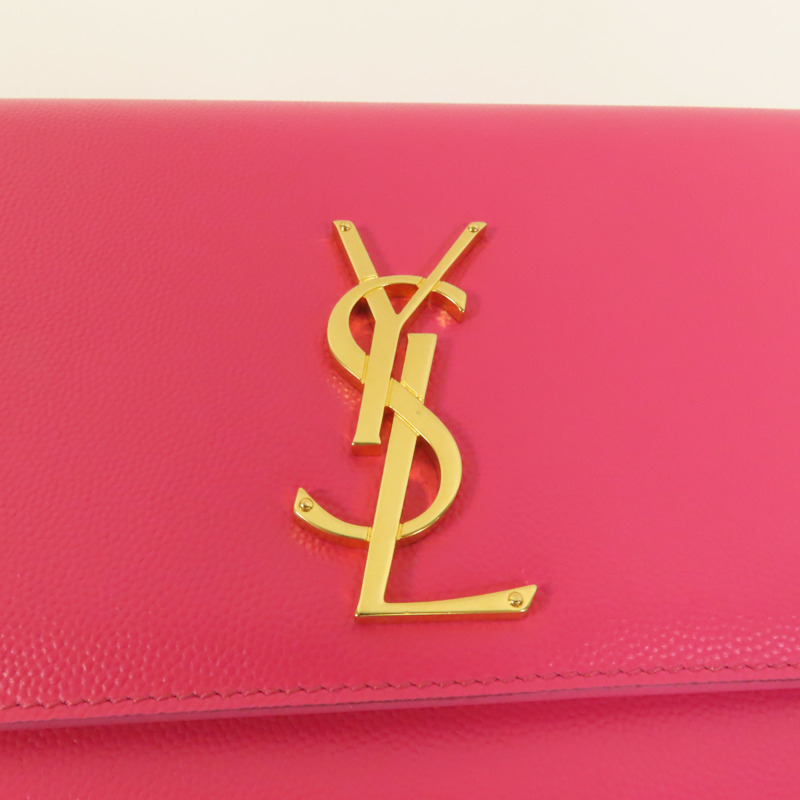 SAINT LAURENT 牛皮皮革Chain Shoulder金扣鏈帶肩背袋-6