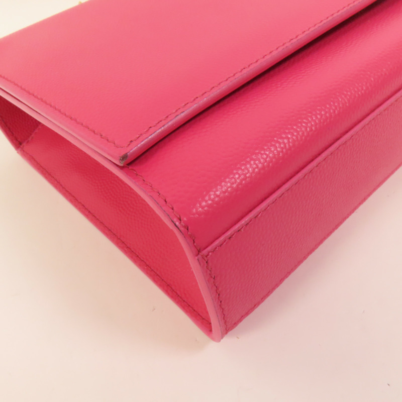 SAINT LAURENT 牛皮皮革Chain Shoulder金扣鏈帶肩背袋-13