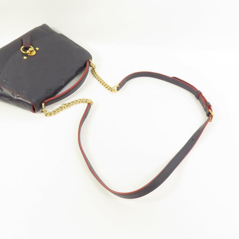 LOUIS VUITTON Monogram Empreinte Blanche BB金扣鏈帶手挽肩背兩用袋-5