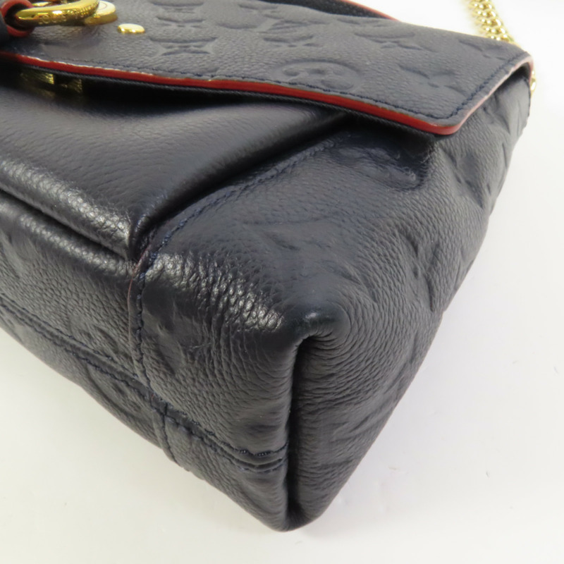 LOUIS VUITTON Monogram Empreinte Blanche BB金扣鏈帶手挽肩背兩用袋-11