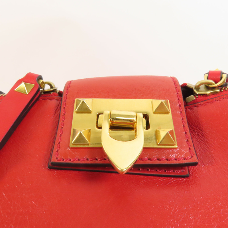 Valentino 牛皮皮革Shoulder Bag金扣手挽肩背兩用袋-7