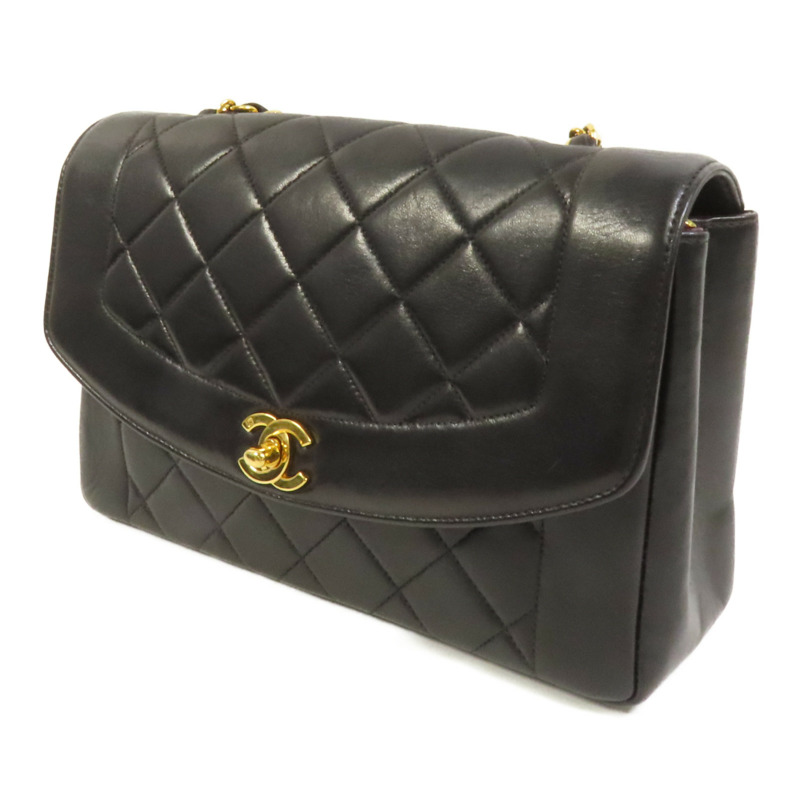 CHANEL 羊皮皮革Diana金扣鏈帶肩背袋-2