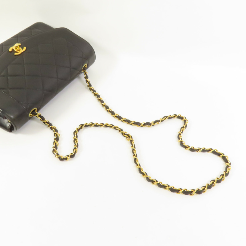 CHANEL 羊皮皮革Diana金扣鏈帶肩背袋-4