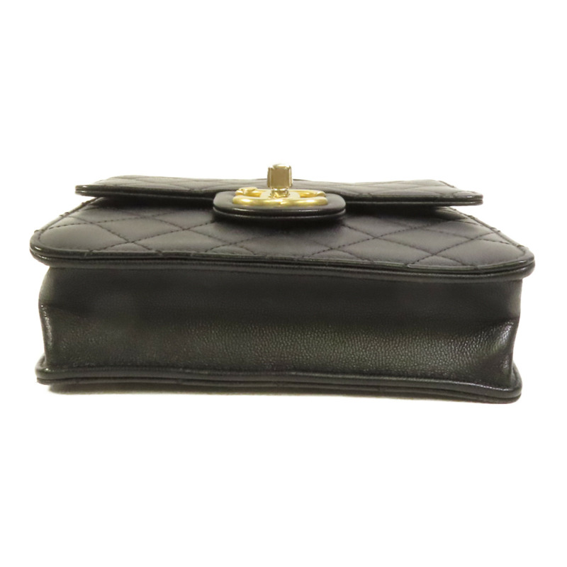 CHANEL 羊皮皮革Matelasse Pearl金扣鏈帶肩背袋-3