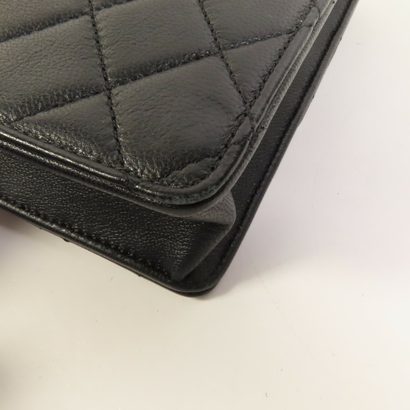 CHANEL 羊皮皮革Matelasse Pearl金扣鏈帶肩背袋-11