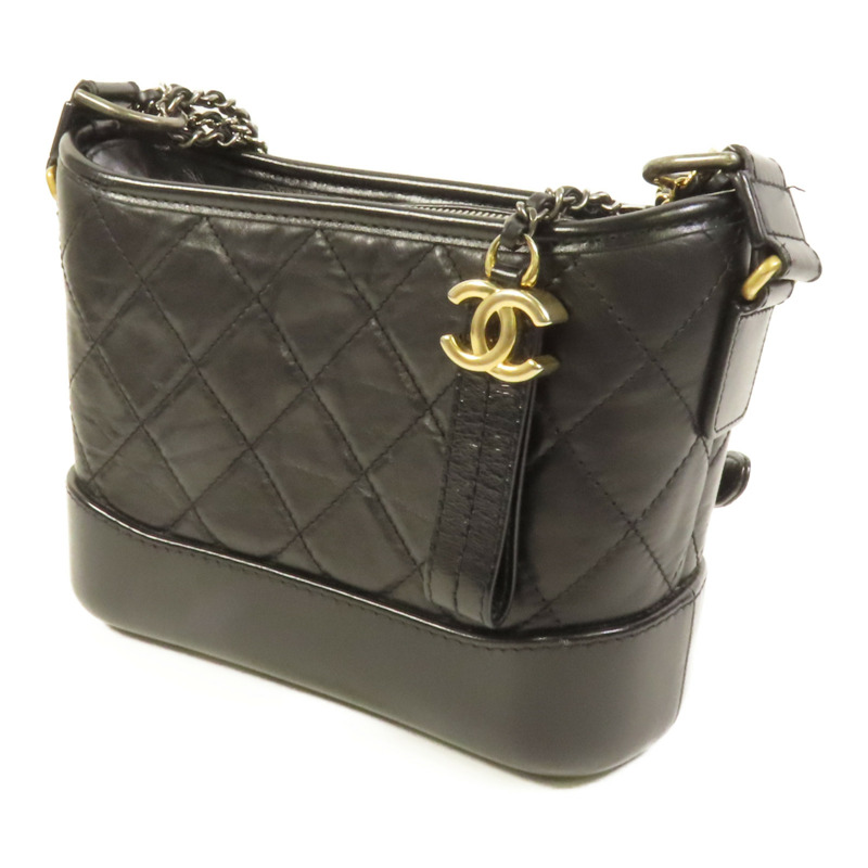 CHANEL 牛皮皮革Gabrielle Smal鏈帶肩背袋-2