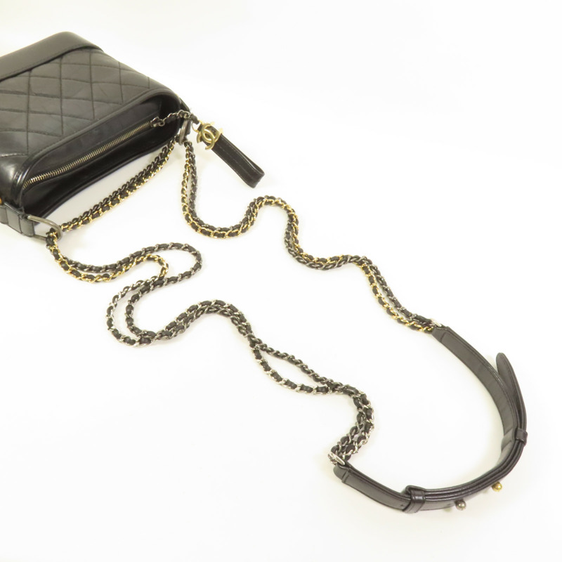 CHANEL 牛皮皮革Gabrielle Smal鏈帶肩背袋-5