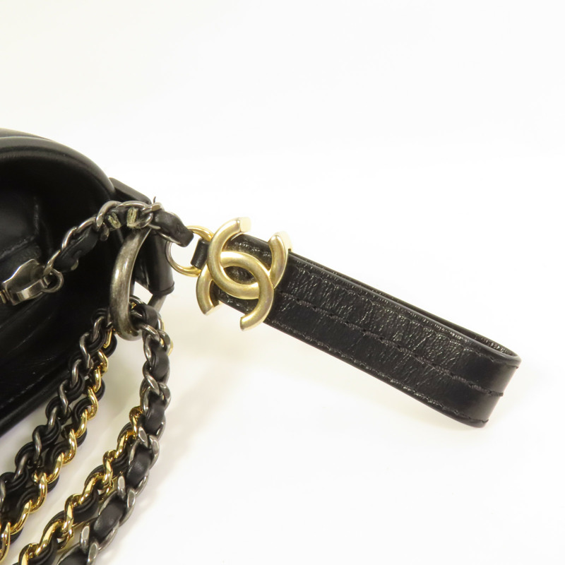 CHANEL 牛皮皮革Gabrielle Smal鏈帶肩背袋-6