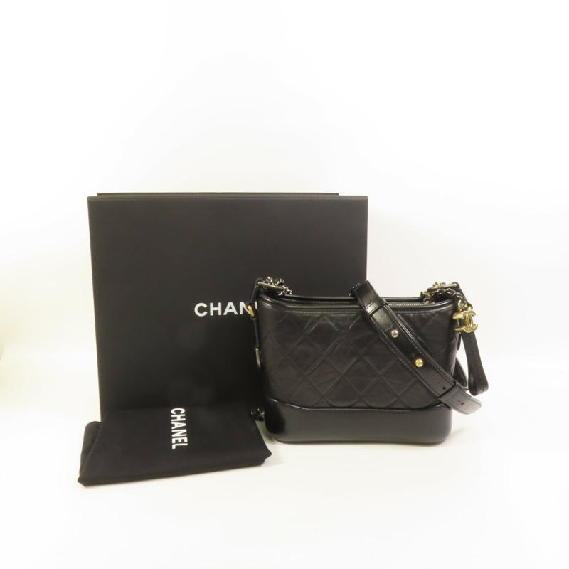 CHANEL 牛皮皮革Gabrielle Smal鏈帶肩背袋-9