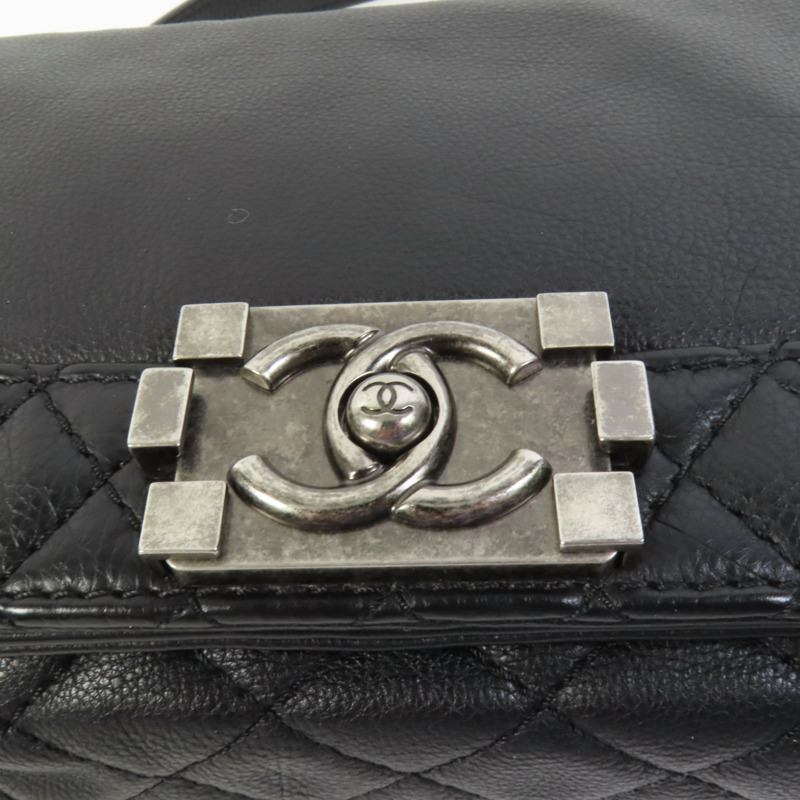 CHANEL 牛皮皮革Boy 25鏈帶肩背袋-7