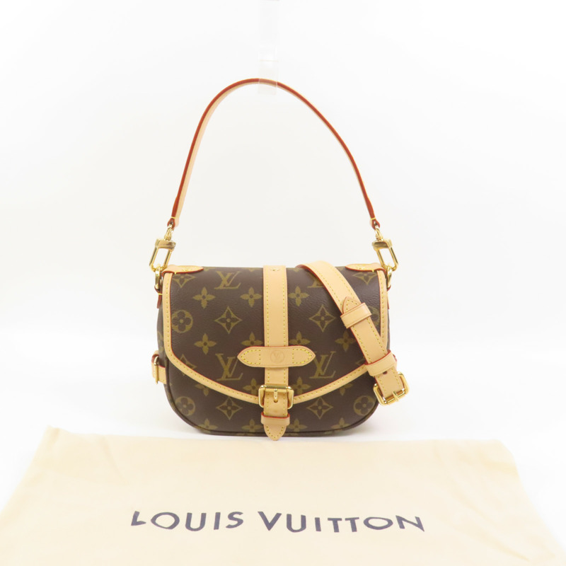 LOUIS VUITTON Monogram Saumur BB金扣手挽肩背兩用袋-10