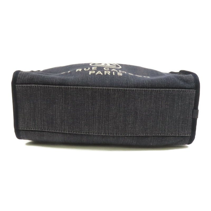 CHANEL 帆布Deauville Chain Tote銀扣鏈帶手挽肩背兩用袋-3