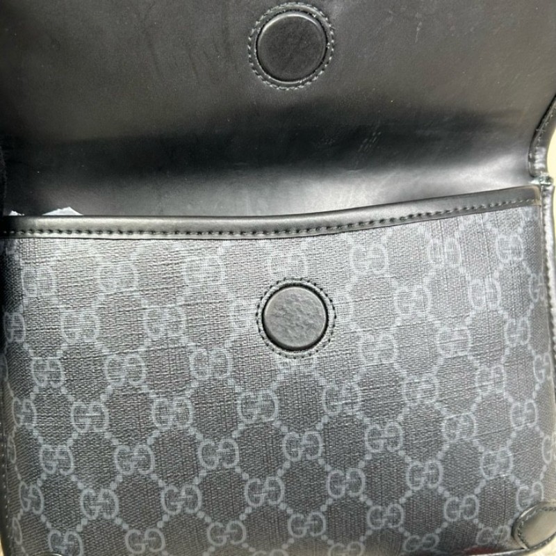 古馳GUCCI黑色老花腰包 經典老花帆布拼皮革 紅藍織帶 可斜挎做胸包 容量實用 日常百搭-19