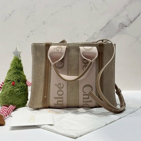 CHLOE 全新Woody tote小款帆布包