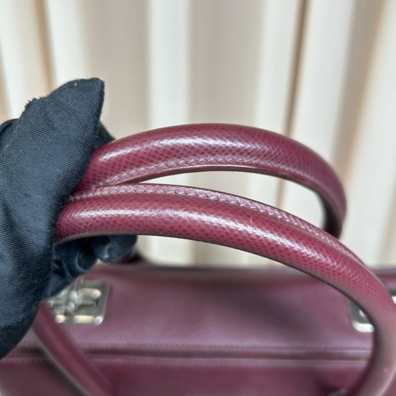 Prada普拉達double十字紋牛皮手提包 有肩帶 可單肩可斜挎可手提 容量大 實用性強 日常通勤百搭-13