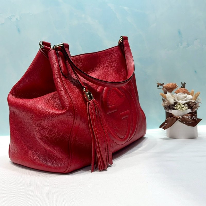 GUCCI SOHO荔枝牛流蘇手提包-2