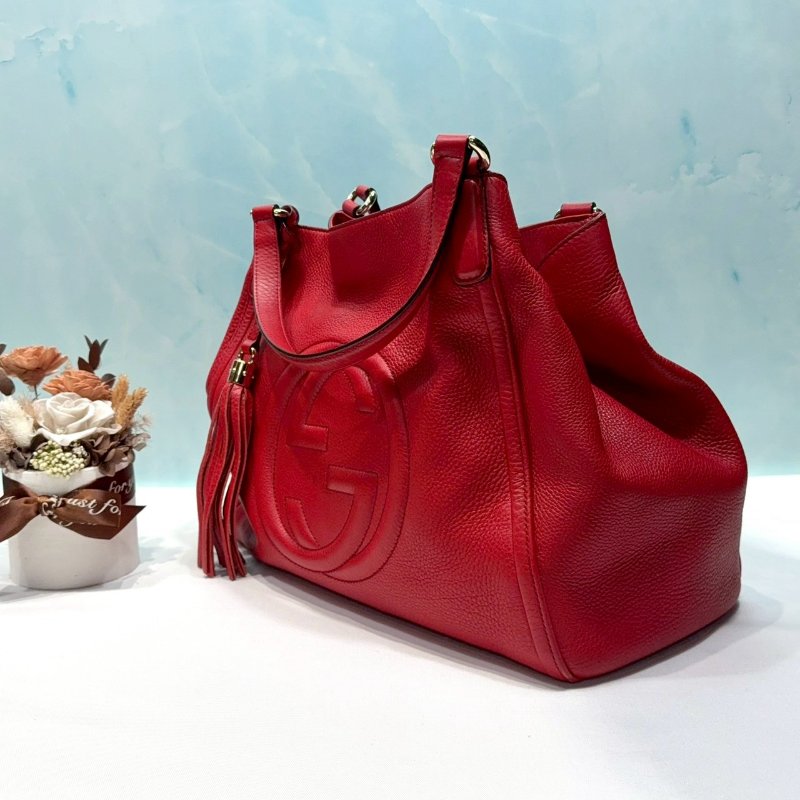 GUCCI SOHO荔枝牛流蘇手提包-3