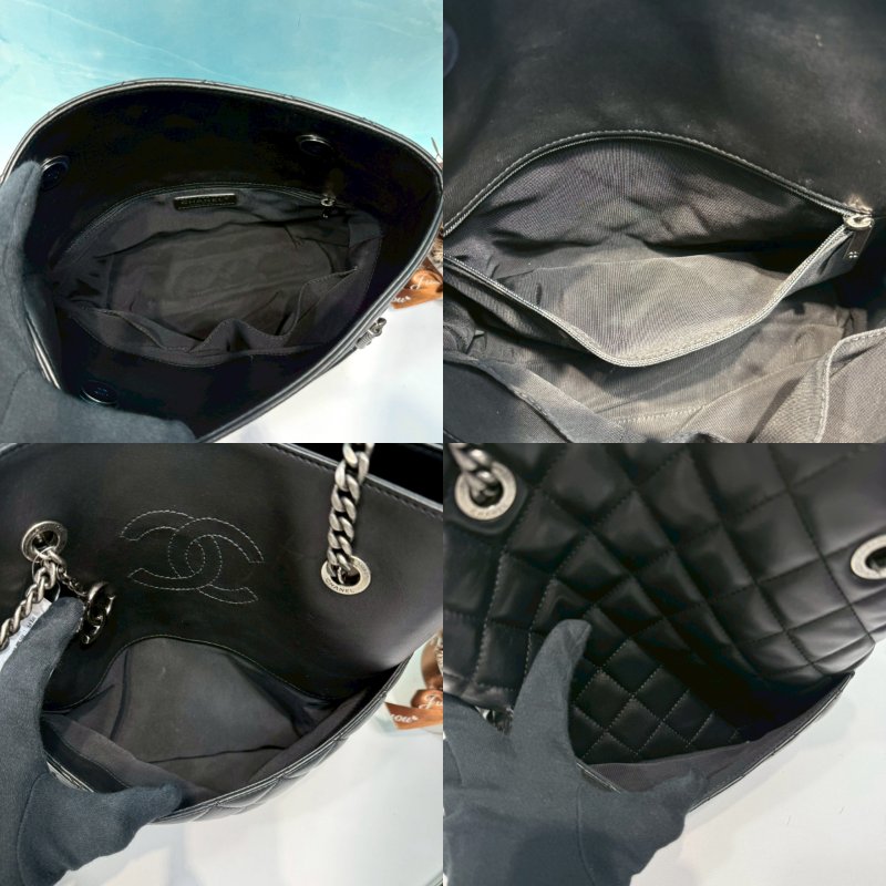 CHANEL 雙C菱格小羊皮托特包-4