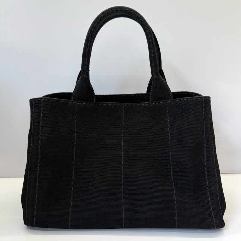 PRADA 普拉達 黑色帆布手提斜背2way包 CANAPA 1BG439-1