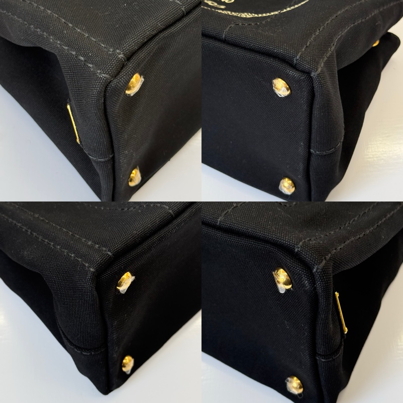 PRADA 普拉達 黑色帆布手提斜背2way包 CANAPA 1BG439-4