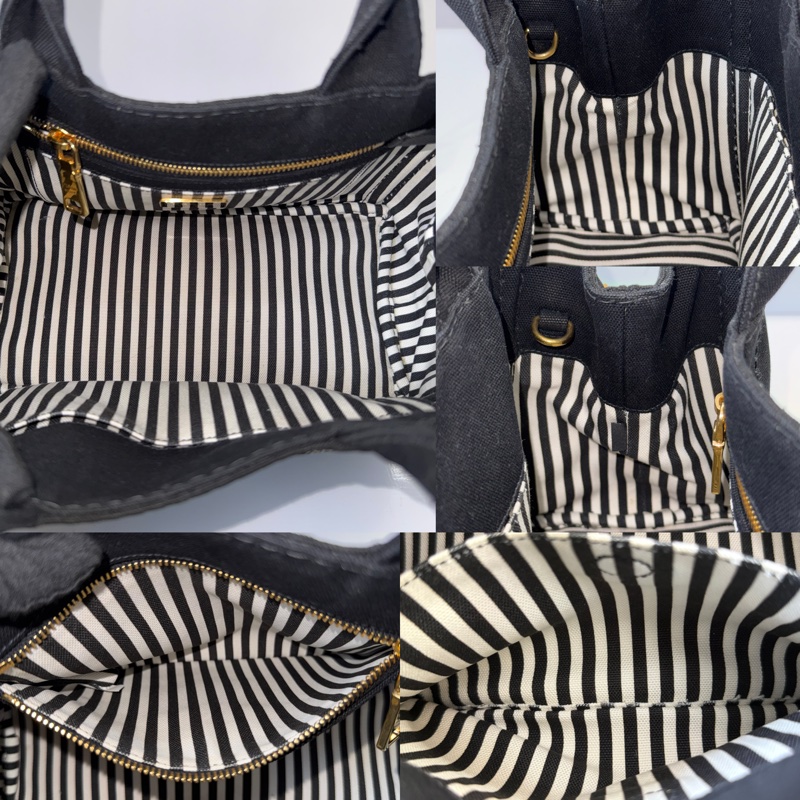 PRADA 普拉達 黑色帆布手提斜背2way包 CANAPA 1BG439-6