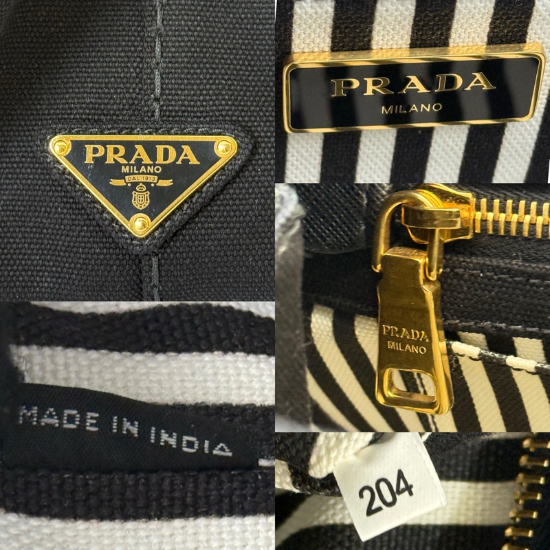 PRADA 普拉達 黑色帆布手提斜背2way包 CANAPA 1BG439-7