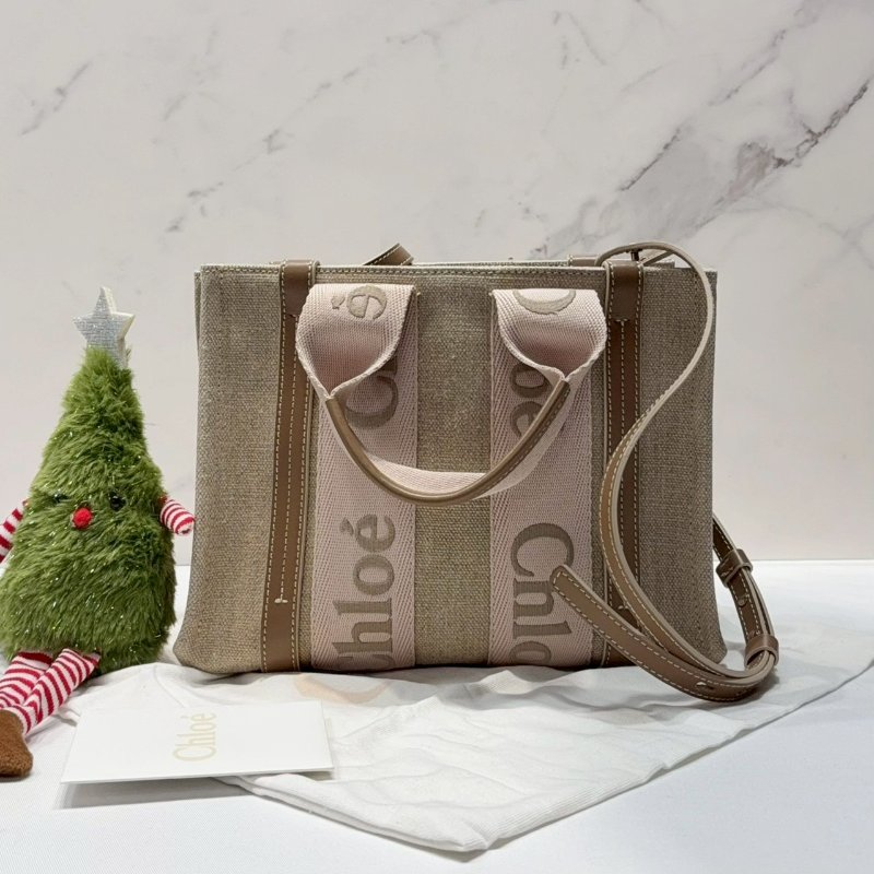 CHLOE 全新Woody tote小款帆布包-0