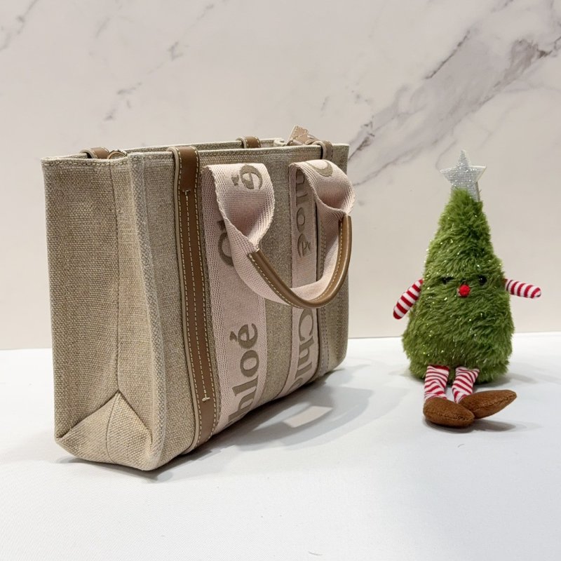 CHLOE 全新Woody tote小款帆布包-2