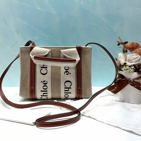 CHLOE mini woody 帆布托特包