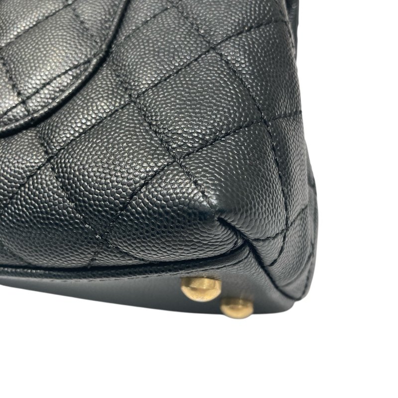 CHANEL 香奈兒 A92990 COCO HANDLE SMALL  荔枝皮 黑色 金鍊 金釦-5