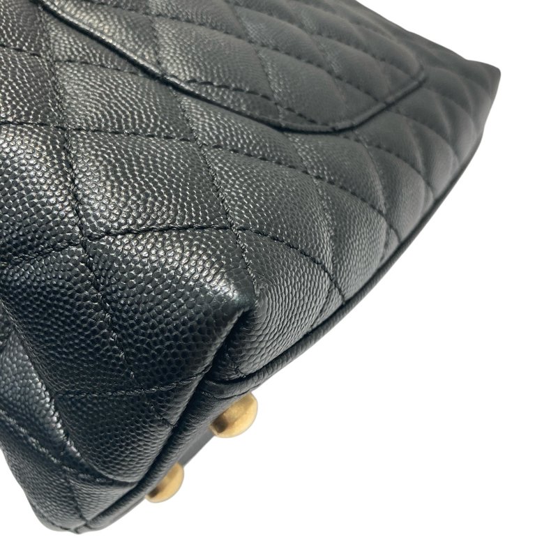 CHANEL 香奈兒 A92990 COCO HANDLE SMALL  荔枝皮 黑色 金鍊 金釦-6