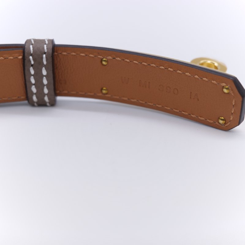 Hermès 愛馬仕 Kelly 18 金棕色 牛皮 金扣 細版皮帶-9