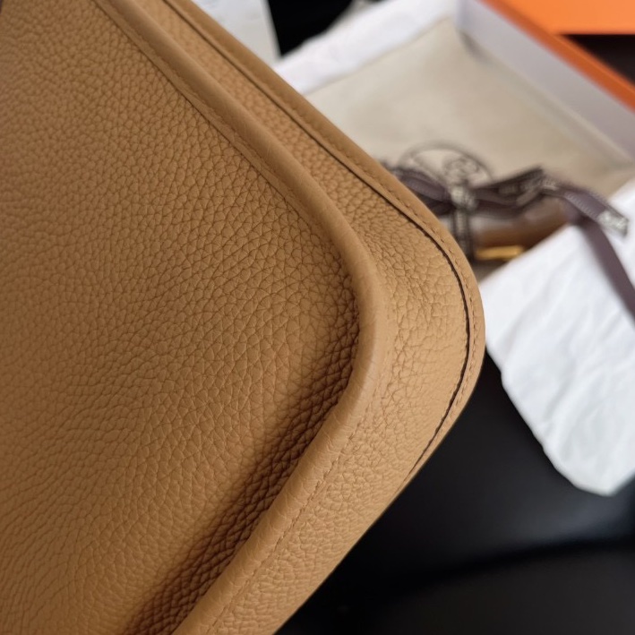 【全新品】Hermes 愛馬仕 伊芙琳 mini Evelyne 餅乾色 金扣 大全套 帶票 B刻-13