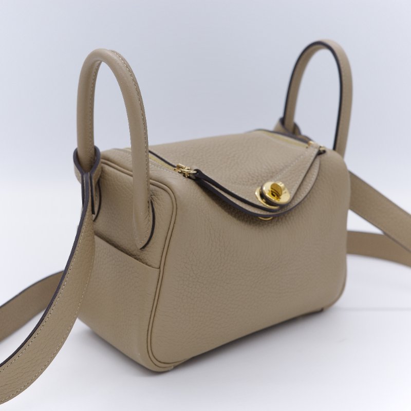 Hermès 愛馬仕 Mini Lindy 金棕色 T/C 小牛皮 迷你手提斜背兩用包-3