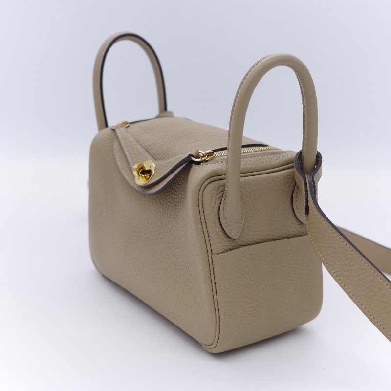 Hermès 愛馬仕 Mini Lindy 金棕色 T/C 小牛皮 迷你手提斜背兩用包-4