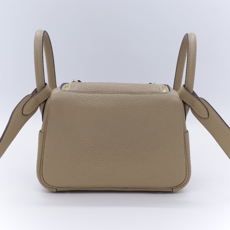 Hermès 愛馬仕 Mini Lindy 金棕色 T/C 小牛皮 迷你手提斜背兩用包-5