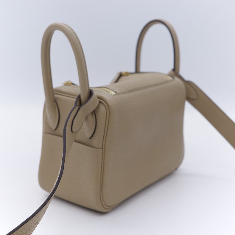 Hermès 愛馬仕 Mini Lindy 金棕色 T/C 小牛皮 迷你手提斜背兩用包-6
