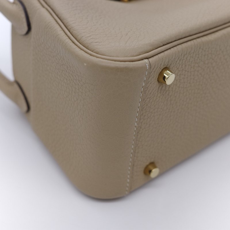 Hermès 愛馬仕 Mini Lindy 金棕色 T/C 小牛皮 迷你手提斜背兩用包-9