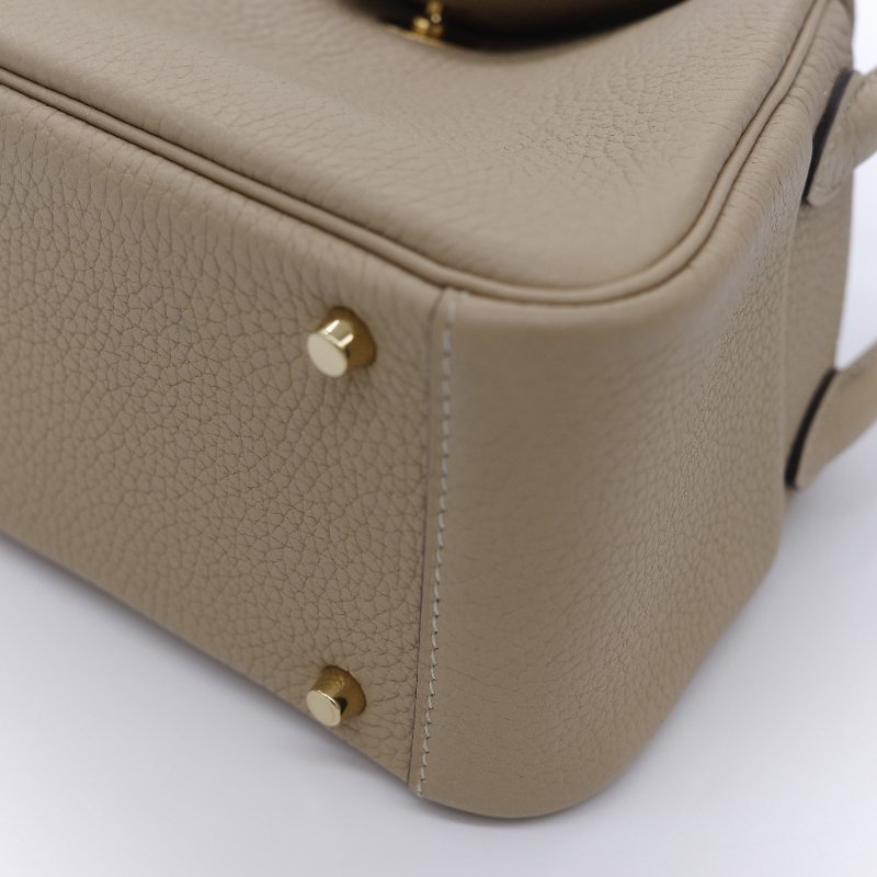 Hermès 愛馬仕 Mini Lindy 金棕色 T/C 小牛皮 迷你手提斜背兩用包-10