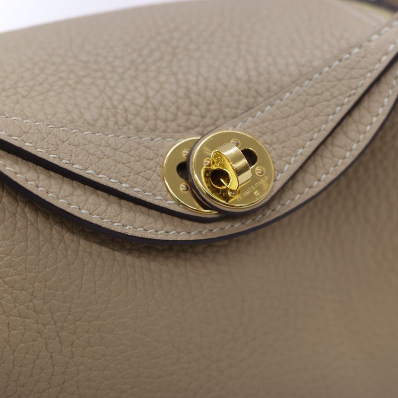 Hermès 愛馬仕 Mini Lindy 金棕色 T/C 小牛皮 迷你手提斜背兩用包-15
