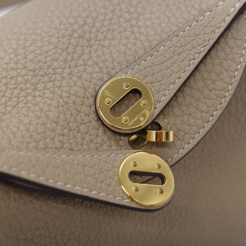 Hermès 愛馬仕 Mini Lindy 金棕色 T/C 小牛皮 迷你手提斜背兩用包-16