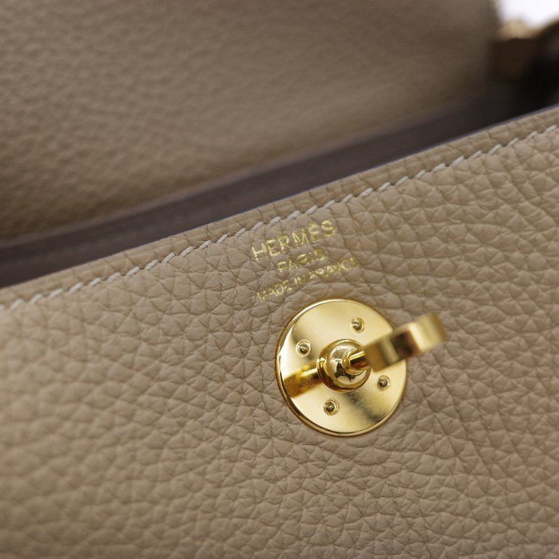 Hermès 愛馬仕 Mini Lindy 金棕色 T/C 小牛皮 迷你手提斜背兩用包-19