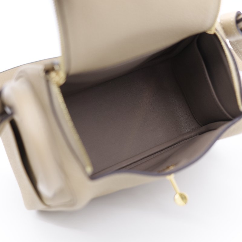 Hermès 愛馬仕 Mini Lindy 金棕色 T/C 小牛皮 迷你手提斜背兩用包-21