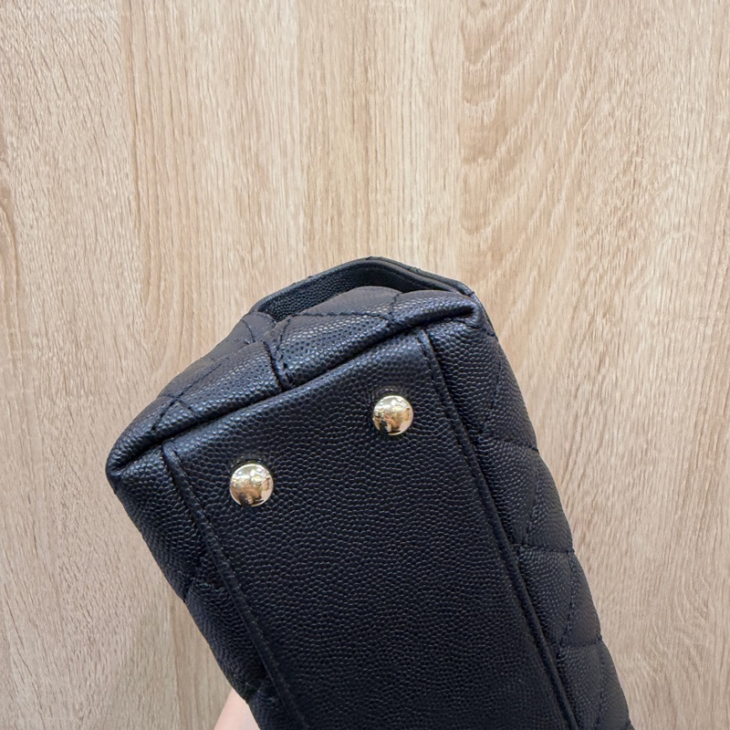 Chanel 黑荔枝牛皮金釦coco handle 24-9