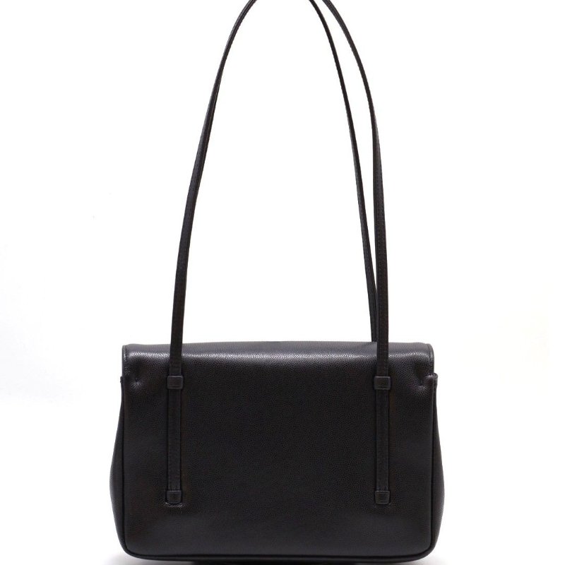 CHANEL 26P Preppy coco粒面牛皮單肩包 - 小號黑金-2