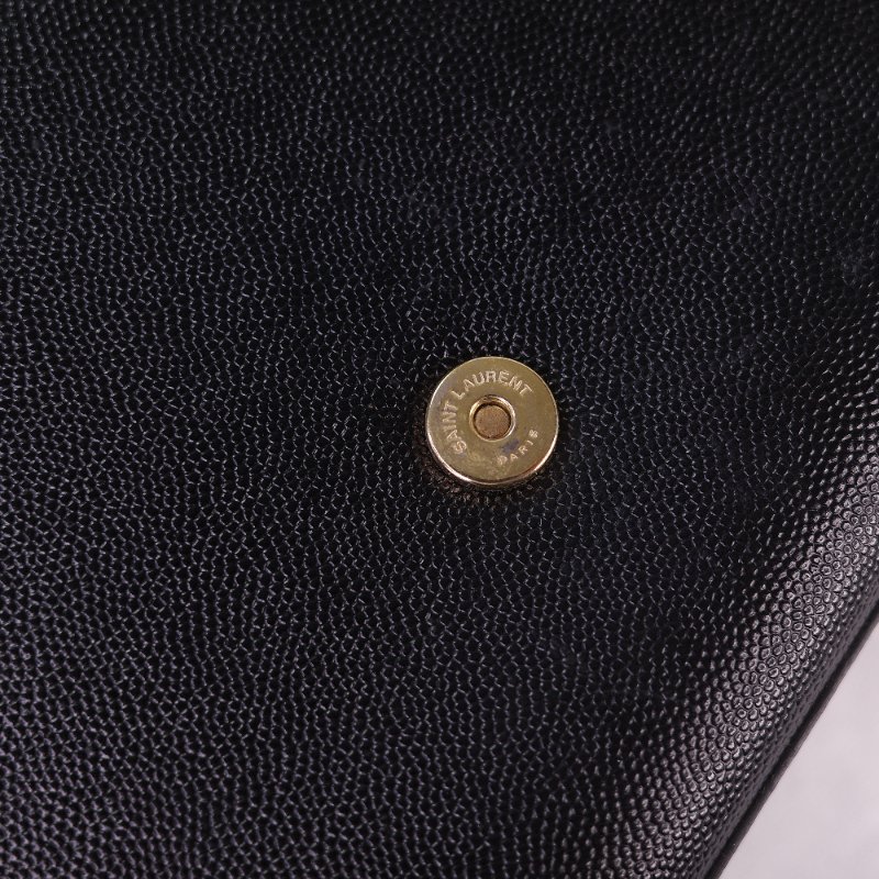 Saint Laurent 聖羅蘭 魚子醬牛皮 黑色 金扣 Logo 鏈條包·-15