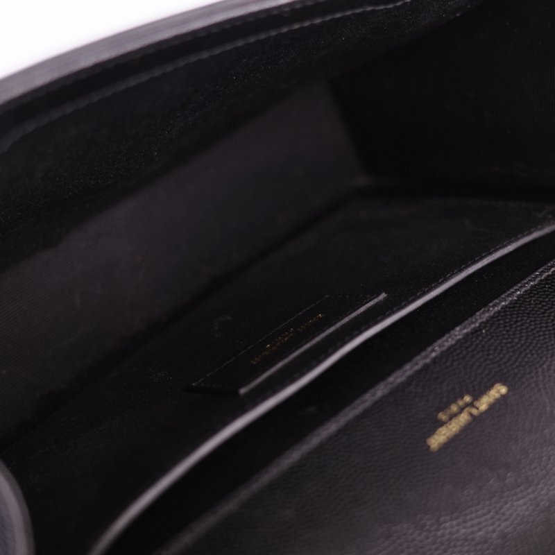 Saint Laurent 聖羅蘭 魚子醬牛皮 黑色 金扣 Logo 鏈條包·-21