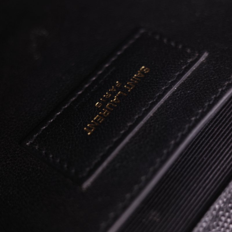 Saint Laurent 聖羅蘭 魚子醬牛皮 黑色 金扣 Logo 鏈條包·-22